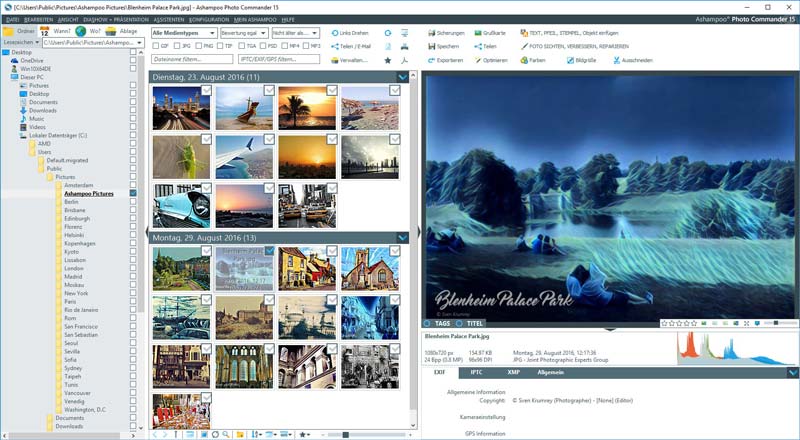 bilder verwalten software fotomanager ashampoo commander