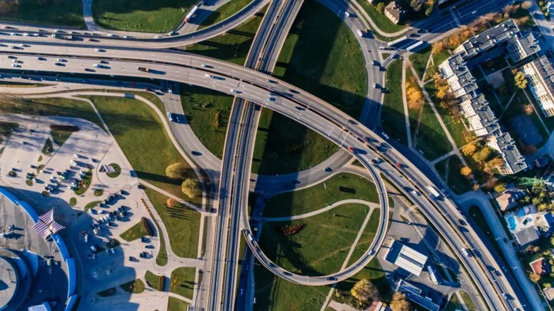 Autobahn in Vogelperspektive