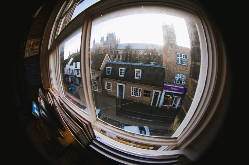 Blick aus dem Fenster mit Fisheye Objektiv