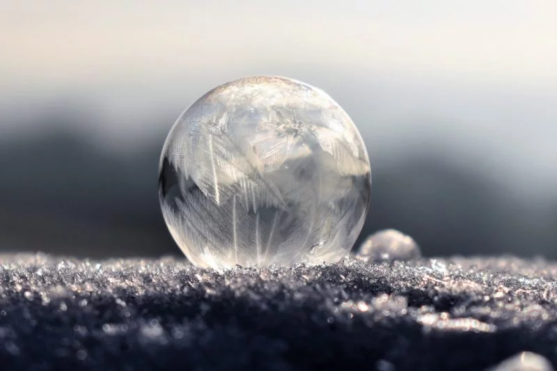 kreative fotoideen gefrorene seifenblase