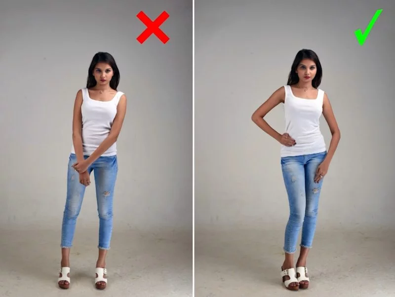 Model Posen - Gerade Standpose für Frauen