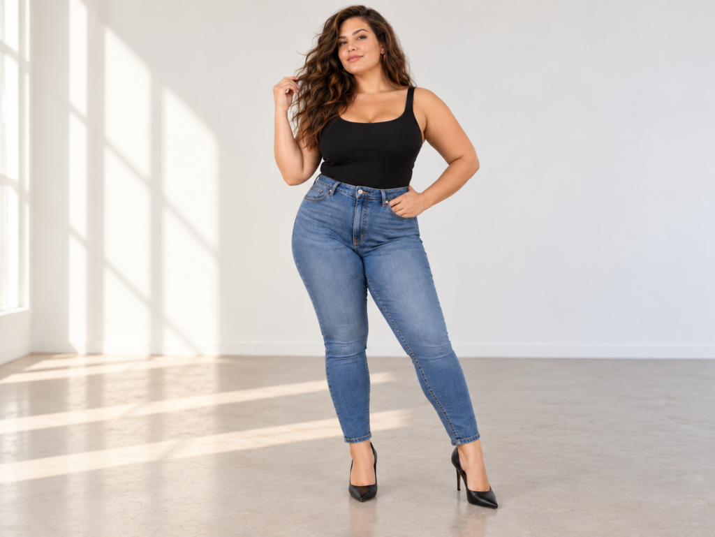Plus-Size-Models – Kurven gekonnt in Szene setzen 1 Selbstbewusste Mode im hellen Studio